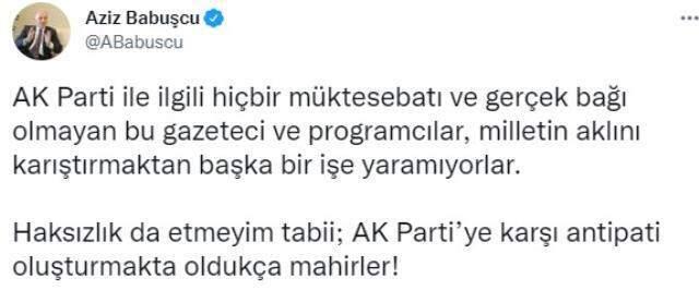 Aziz Babuşcu, ekranlarda AK Parti adına konuşan isimlere patladı: Sabrın sonu, vazifelerine son verilsin