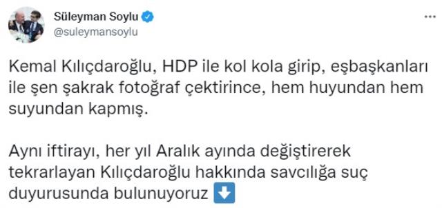 Bakan Soylu bizzat paylaştı! Kılıçdaroğlu'nun 'Belediye başkanlarım dinleniyor' iddiasına suç duyurusu