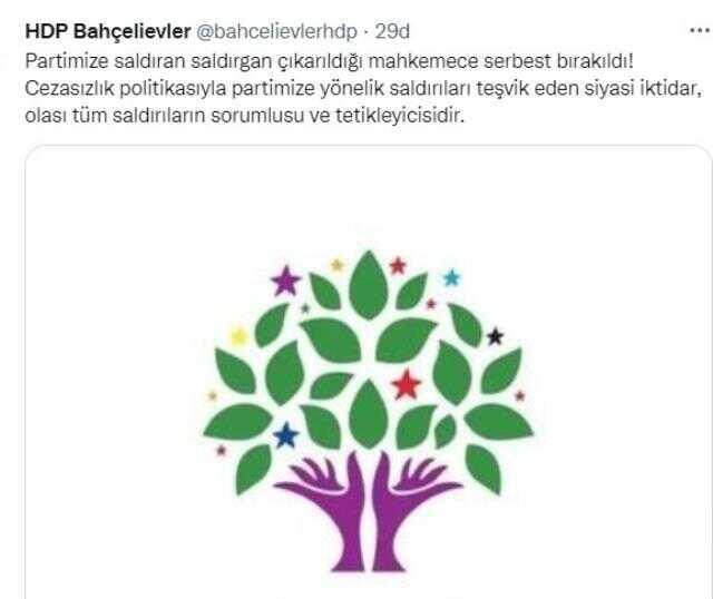 HDP Bahçelievler ilçe binasına saldıran M.E.S. serbest bırakıldı