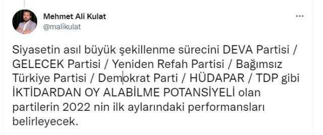 MAK Danışmanlık'tan Kulat: Siyasi küçük partiler şekillendirecek