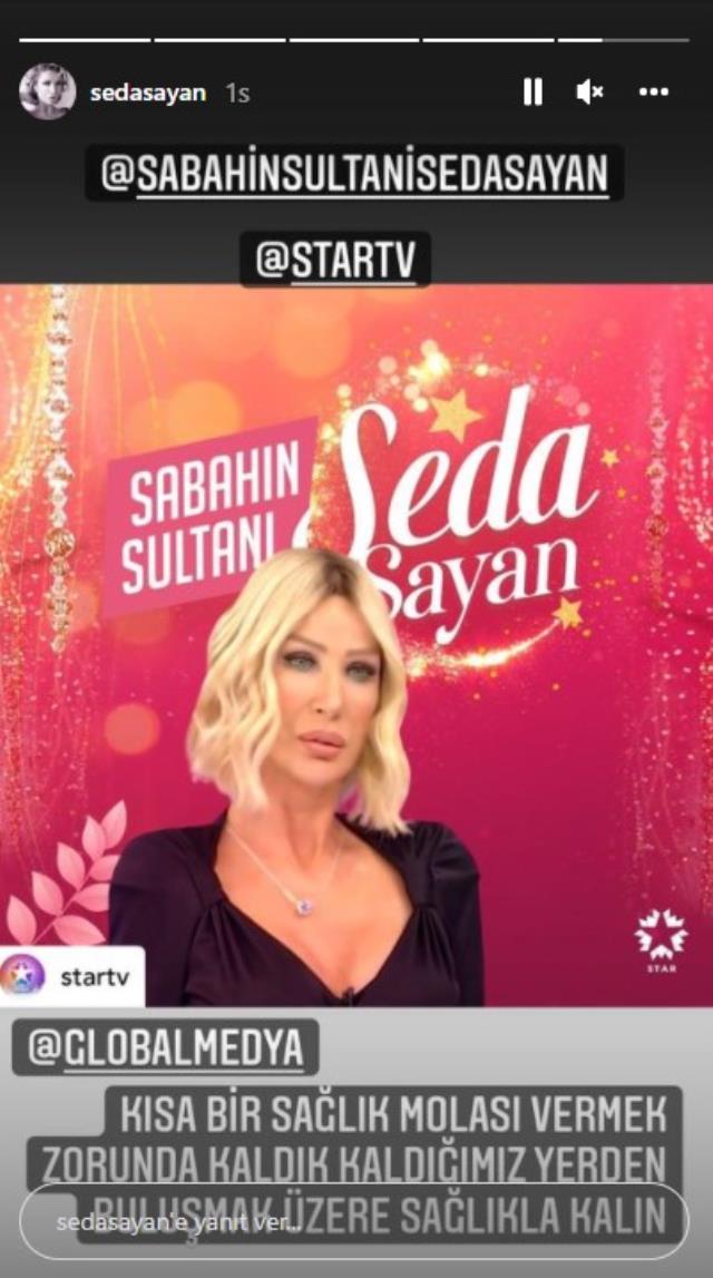 Sabahın Sultanı Seda Sayan programı, sağlık sorunlarından dolayı yayınlanmadı