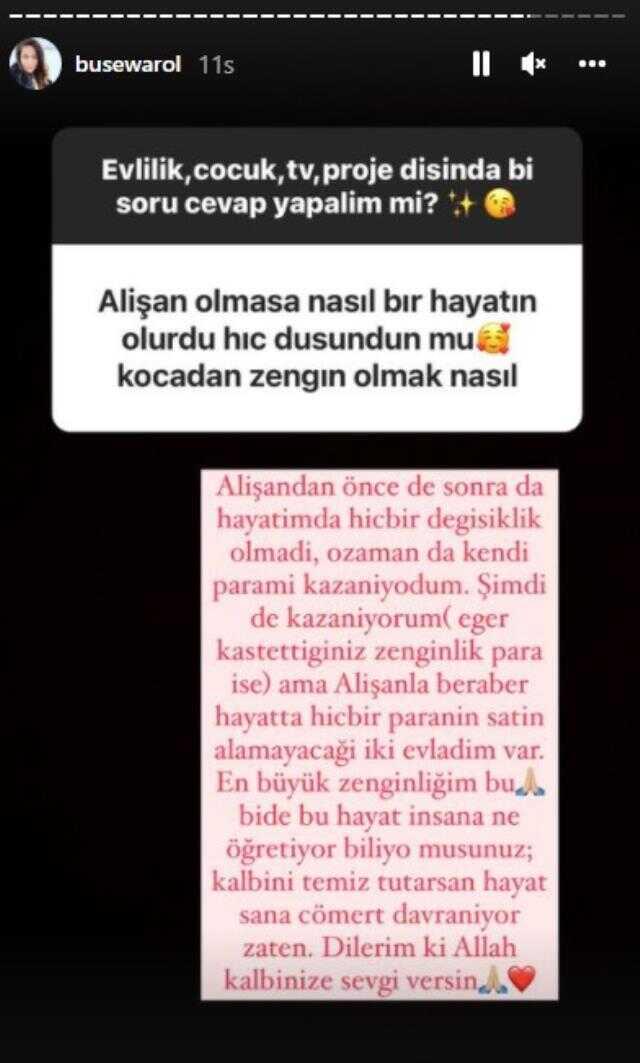 Alişan'ın eşi Buse Varol'dan 'Kocadan zengin olmak nasıl bir şey' sorusuna cevap: En b