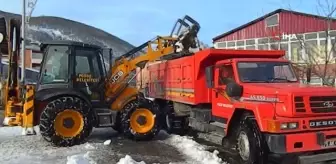 Posof'ta ilçe merkezindeki kar kamyonlarla ilçe dışına taşınıyor