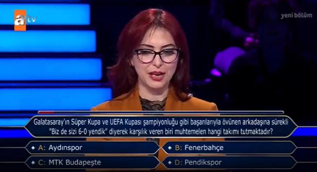 Taraftar ayağa kalktı! Kim Milyoner Olmak İster'de Fenerbahçelileri kızdıran soru
