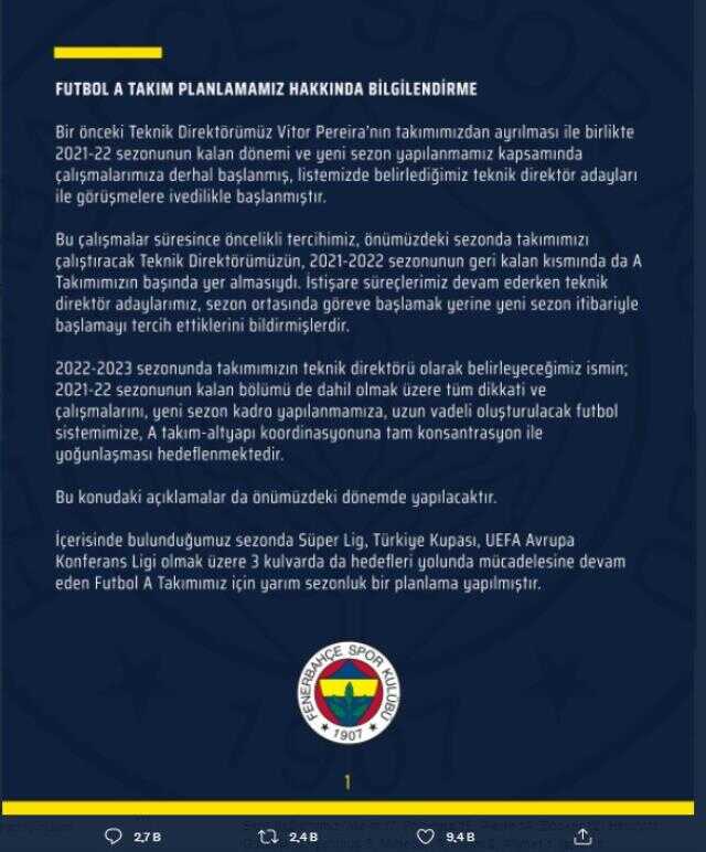 Son Dakika! Fenerbahçe'nin yeni teknik direktörü İsmail Kartal oldu Son Dakika! Fenerbahçe'nin yeni teknik direktörü İsmail Kartal oldu