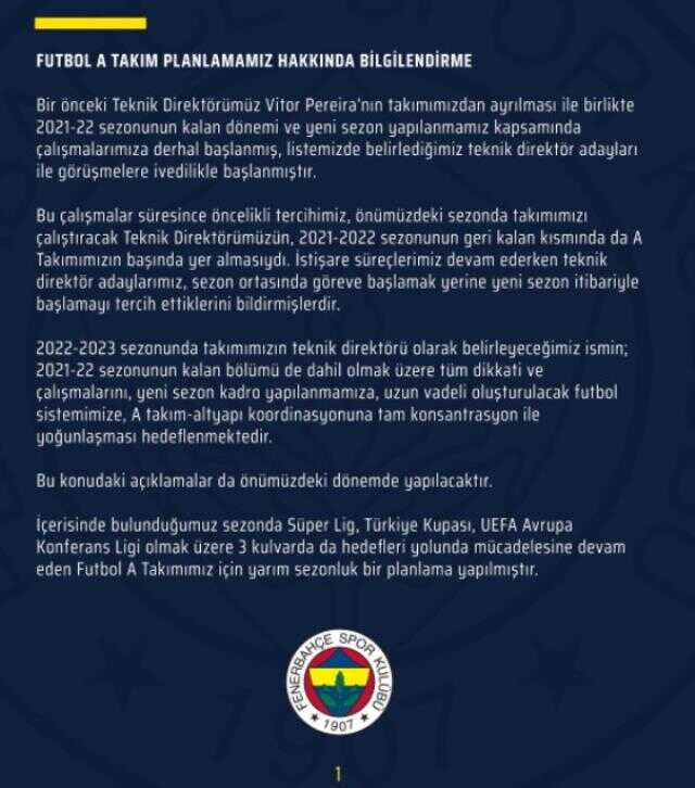 Tepkiler kıyamet gibi! Fenerbahçe'nin yeni teknik direktör açıklaması taraftarı çıldırttı Tepkiler kıyamet gibi! Fenerbahçe'nin yeni teknik direktör açıklaması taraftarı çıldırttı