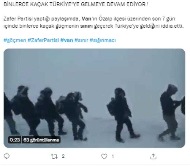 Karda yürüyen mülteci görüntülerinin Van sınırında çekildiği iddiası