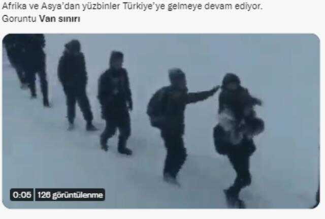 Karda yürüyen mülteci görüntülerinin Van sınırında çekildiği iddiası