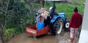 Milas'ta etkili olan sağanak yağış sonrası su baskınları yaşandı