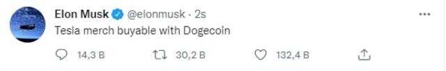 Dogecoin'de Tesla etkisi! Musk'ın duyurusu sonrası yüzde 10'dan fazla değer kazandı Dogecoin'de Tesla etkisi! Musk'ın duyurusu sonrası yüzde 10'dan fazla değer kazandı