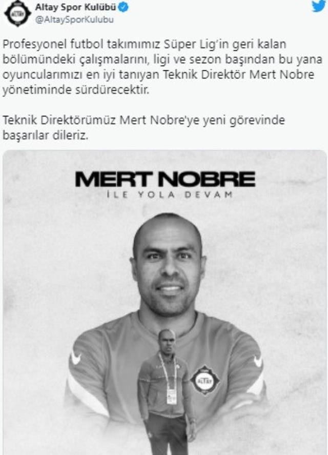 Altay'ın yeni teknik direktörü Mert Nobre oldu