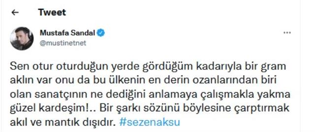 Mustafa Sandal'dan tepkilerin odağındaki Sezen Aksu'ya destek