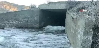 Adıyaman'da dereler buz tuttu