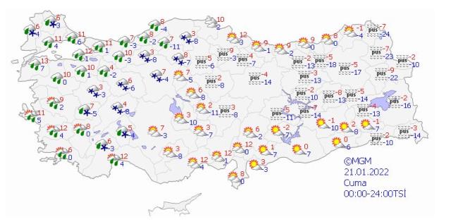 Meteoroloji'den 19 ile kuvvetli kar yağışı uyarısı Meteoroloji'den 19 ile kuvvetli kar yağışı uyarısı