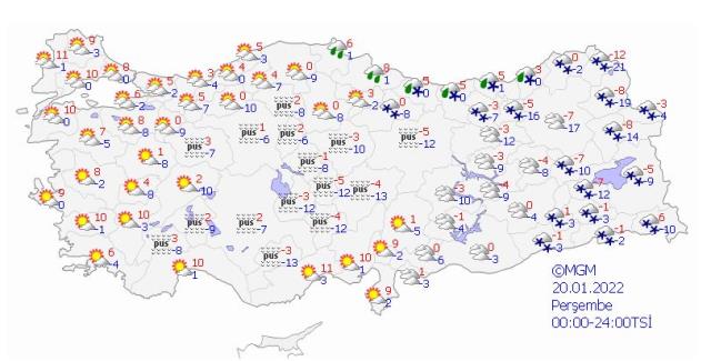 Meteoroloji'den 19 ile kuvvetli kar yağışı uyarısı Meteoroloji'den 19 ile kuvvetli kar yağışı uyarısı
