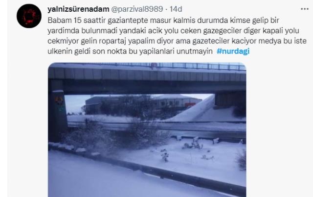 Nurdağı'nda mahsur kalan yurttaşlardan 'imdat' paylaşımları: Benzin bitti, aç ve susuz kaldık! Nurdağı'nda mahsur kalan yurttaşlardan 'imdat' paylaşımları: Benzin bitti, aç ve susuz kaldık!