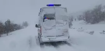 Son dakika... Yoğun kar nedeniyle hastaneye yetiştirilemeyince ambulansta doğum yaptı