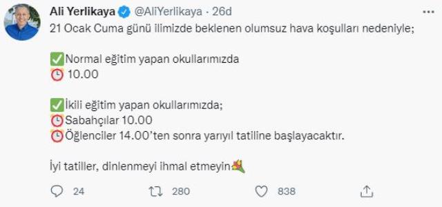 Son Dakika: İstanbul'da olumsuz hava koşulları nedeniyle yarıyıl tatili erkene çekildi Son Dakika: İstanbul'da olumsuz hava koşulları nedeniyle yarıyıl tatili erkene çekildi