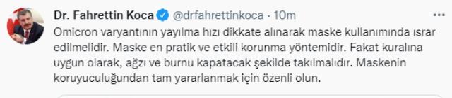 Son Dakika: Türkiye'de 21 Ocak günü koronavirüs nedeniyle 181 kişi vefat etti, 72 bin 555 yeni vaka tespit edildi Son Dakika: Türkiye'de 21 Ocak günü koronavirüs nedeniyle 181 kişi vefat etti, 72 bin 555 yeni vaka tespit edildi