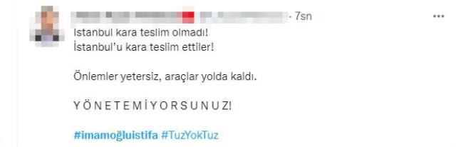 Kar yağışının etkili olduğu İstanbul'da Ekrem İmamoğlu'na büyük tepki Kar yağışının etkili olduğu İstanbul'da Ekrem İmamoğlu'na büyük tepki