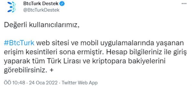 Son dakika: BTC Turk'teki erişim sıkıntısı sona erdi! Parası olanlar derin bir nefes aldı