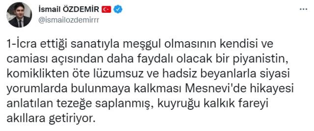 Fazıl Say'ın 'İmamoğlu' paylaşımına MHP'den cevap: Nasıl öteceğini iyi bil!