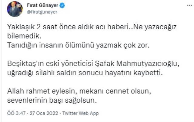 Geriye akıllara kazınan o kareler kaldı! Silahlı saldırıda hayatını kaybeden Şafak Mahmutyazıcıoğlu camiayı yasa boğdu