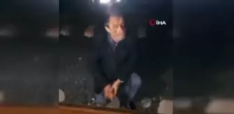 Yük treninin altında kalmaktan son anda kurtulan adam hastanelik oldu