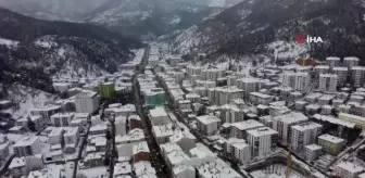 Kızılcahamam'ın eşsiz kar manzaraları havadan görüntülendi