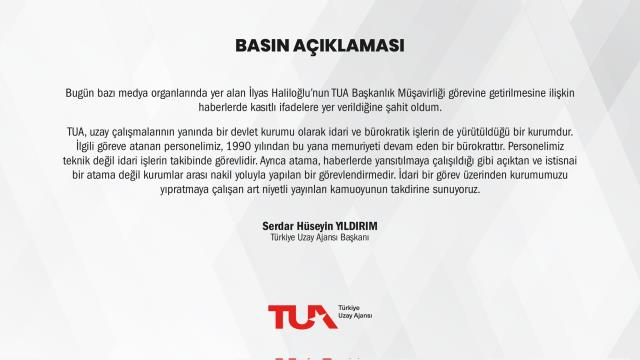Tartışmalı atamaya Türkiye Uzay Ajansı'ndan yanıt: Personelimiz teknik değil idari işlerin takibinde görevli Tartışmalı atamaya Türkiye Uzay Ajansı'ndan yanıt: Personelimiz teknik değil idari işlerin takibinde görevli