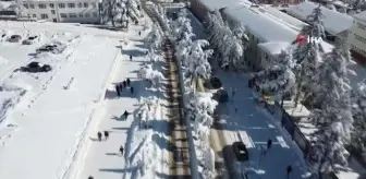 Yozgat'ın beyaz örtü ile kaplanan tarihi ve doğal güzellikleri böyle görüntülendi