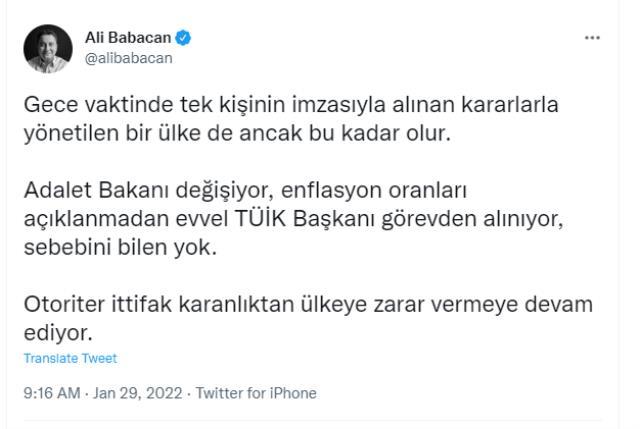 Bakan değişikliğiyle ilgili muhalefette ilk yorum Babacan'dan! Sert sözlerle eleştirdi