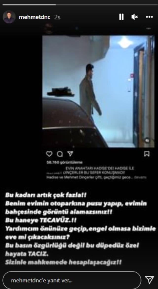 Hadise ile eve girerken görüntülenen Mehmet Dinçerler isyan etti: Otoparkıma pusu kuruldu, bu haneye tecavüz Hadise ile eve girerken görüntülenen Mehmet Dinçerler isyan etti: Otoparkıma pusu kuruldu, bu haneye tecavüz