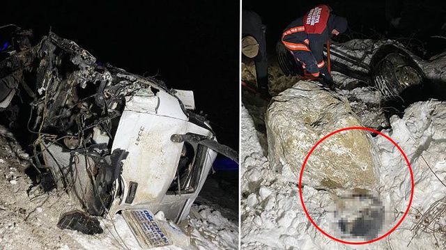 Şarampole devrilen TIR'dan fırlayan sürücü, kaya parçasının altında kalıp öldü