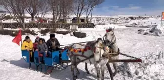 Çıldır Gölü'nde başarılı öğrencilere ücretsiz atlı kızak gezisi düzenlendi