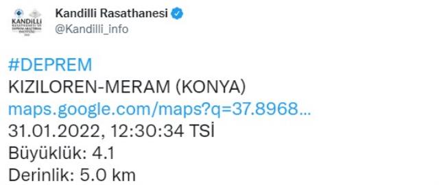 Son Dakika: Konya'da 4,2 büyüklüğünde deprem Son Dakika: Konya'da 4,2 büyüklüğünde deprem