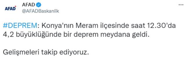 Son Dakika: Konya'da 4,2 büyüklüğünde deprem Son Dakika: Konya'da 4,2 büyüklüğünde deprem