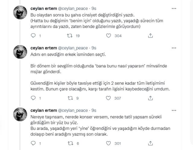 Ceylan Ertem'in tacizcisi birlikte olmak için cinsiyet bile değiştirdi! Ceylan Ertem: 6 yıldır taciz ve takip altındayım Ceylan Ertem'in tacizcisi birlikte olmak için cinsiyet bile değiştirdi! Ceylan Ertem: 6 yıldır taciz ve takip altındayım