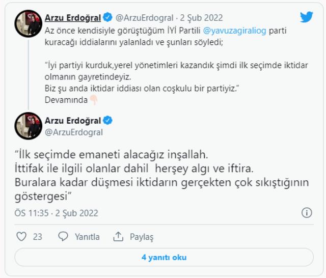 İYİ Partili Ağıralioğlu'ndan yeni parti kuracağı iddialarına yanıt: İttifak ile ilgili olanlar dahil her şey algı ve iftira İYİ Partili Ağıralioğlu'ndan yeni parti kuracağı iddialarına yanıt: İttifak ile ilgili olanlar dahil her şey algı ve iftira