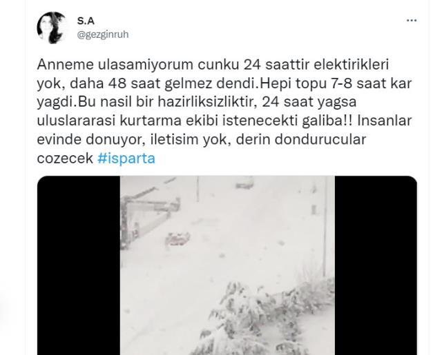 Isparta'nın büyük bölümü 30 saattir elektriksiz! Kar elektrik kablolarını kopardı, belediye başkanı 'sabır' dedi