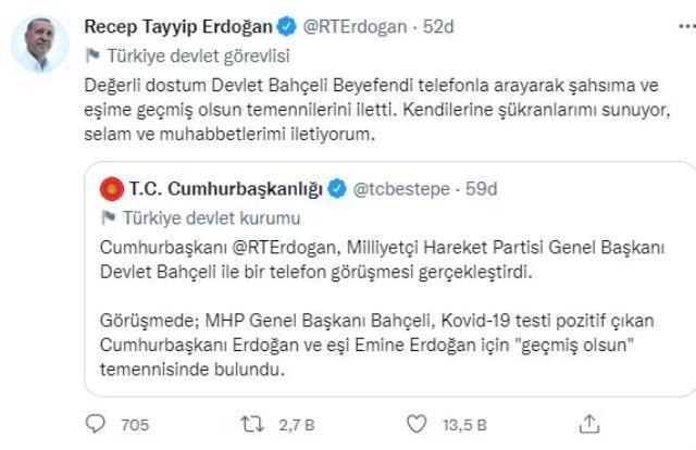 Cumhurbaşkanı Erdoğan'dan Kılıçdaroğlu'nun geçmiş olsun mesajına teşekkür