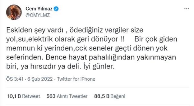 Cem Yılmaz'dan hayat pahalılığı yorumu: Yakınmayan ya hırsızdır ya deli Cem Yılmaz'dan hayat pahalılığı yorumu: Yakınmayan ya hırsızdır ya deli
