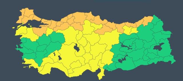 50 ile sarı ve turuncu kodlu uyarı! 2 gün boyunca devam edecek 50 ile sarı ve turuncu kodlu uyarı! 2 gün boyunca devam edecek