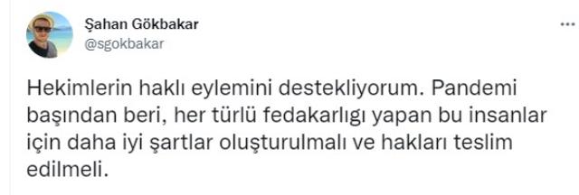 Şahan Gökbakar'dan bugün grevde olan hekimlere destek! Şahan Gökbakar'dan bugün grevde olan hekimlere destek!