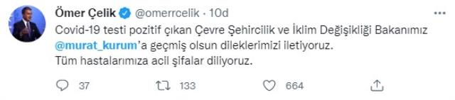 Son Dakika: Çevre, Şehircilik ve İklim Değişikliği Bakanı Murat Kurum'un koronavirüs testi pozitif çıktı Son Dakika: Çevre, Şehircilik ve İklim Değişikliği Bakanı Murat Kurum'un koronavirüs testi pozitif çıktı
