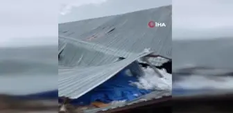 Yoğun kar yağışında mandıranın çatısı çöktü