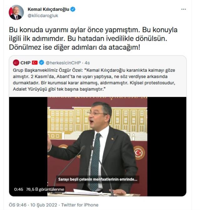 Kemal Kılıçdaroğlu'ndan faturalarla ilgili bir çıkış daha: Hatadan dönülmez ise diğer adımları da atacağım Kemal Kılıçdaroğlu'ndan faturalarla ilgili bir çıkış daha: Hatadan dönülmez ise diğer adımları da atacağım
