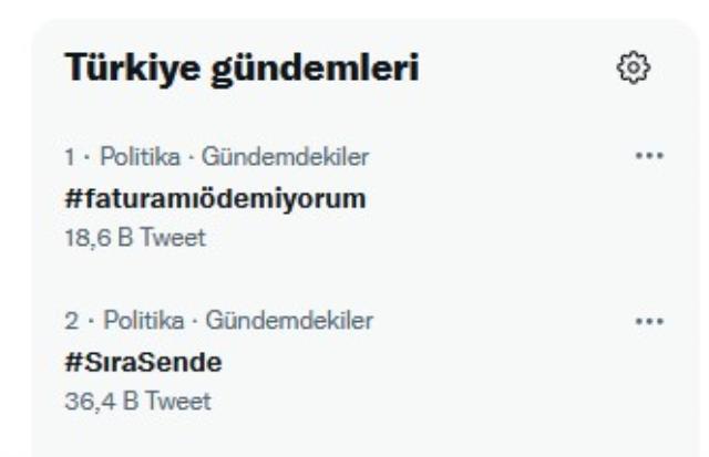 Kılıçdaroğlu'nun resti sonrası 'faturamı ödemiyorum' etiketi sosyal medyanın gündemine oturdu Kılıçdaroğlu'nun resti sonrası 'faturamı ödemiyorum' etiketi sosyal medyanın gündemine oturdu