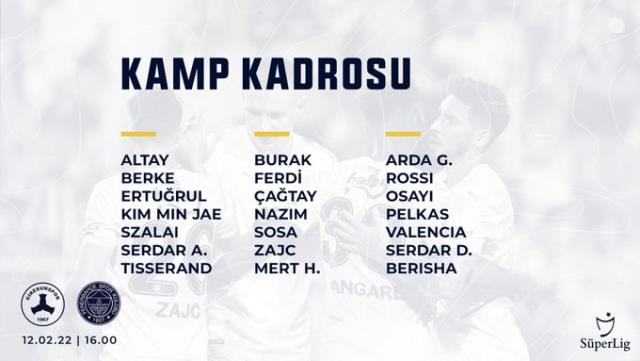Fenerbahçe'nin Giresunspor maçının kamp kadrosu belli oldu! Altay var Mesut Özil yok Fenerbahçe'nin Giresunspor maçının kamp kadrosu belli oldu! Altay var Mesut Özil yok