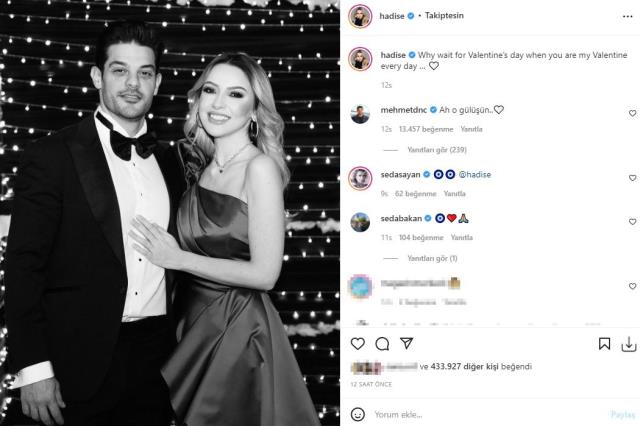 14 Şubat'ı bekleyemeyen Hadise romantik bir paylaşım yaptı, Mehmet Dinçerler'den iltifat gecikmedi 14 Şubat'ı bekleyemeyen Hadise romantik bir paylaşım yaptı, Mehmet Dinçerler'den iltifat gecikmedi